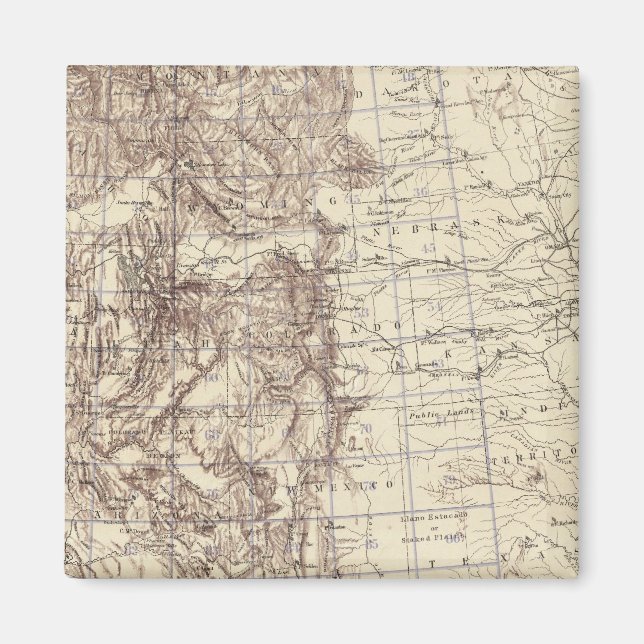 Imã Mapa Topográfico do Rio Mississippi (Frente)