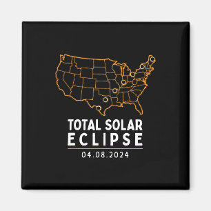 Imã Mapa Total da América do Partido Eclipse 2024