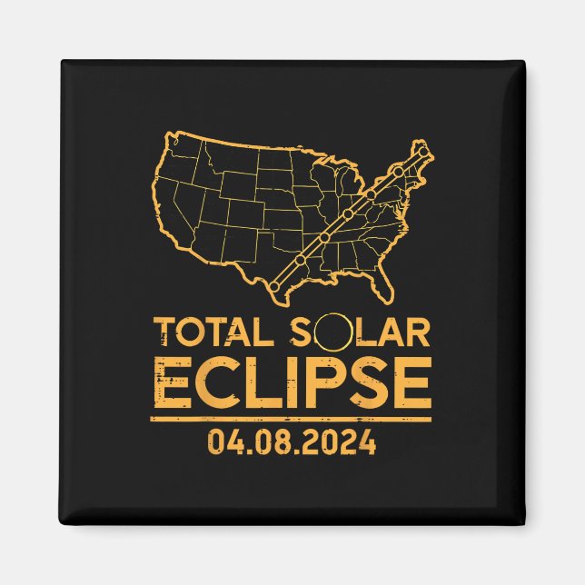 Imã Mapa Total do Eclipse Solar 04.08.24 Totalidade Ho (Frente)
