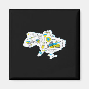 Imã Mapa Ucrânia - Emblema Nacional Ucraniano - Ucrâni