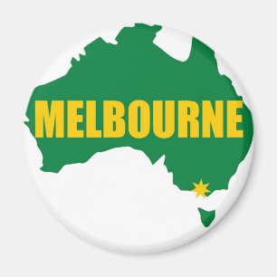 Imã Mapa verde e Dourado de Melbourne
