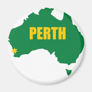 Imã Mapa verde e Dourado de Perth