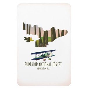 Ímã Mapa vintage da floresta nacional Superior Minneso