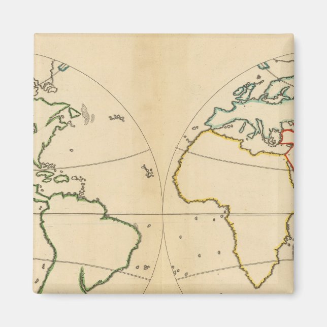 Imã Mapa Worlp com 5 Zonas (Frente)