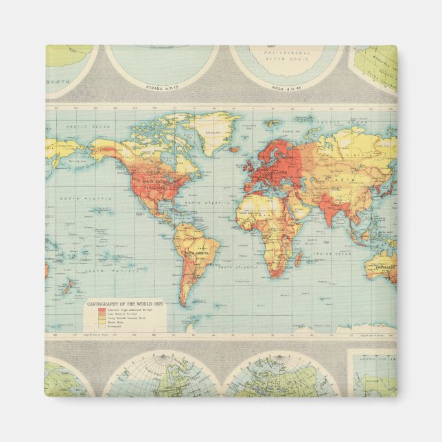 Imã Mapeamento do mundo (Frente)