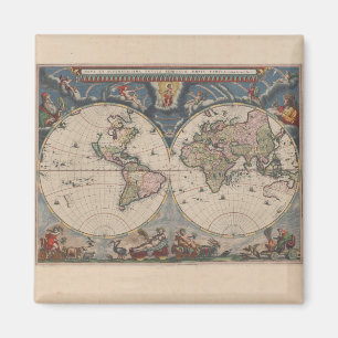 Imã Mapear Vintage de Viagem de Arte Globo Antiquado