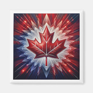 Imã Maple Leaf Canadian Flag Fractal