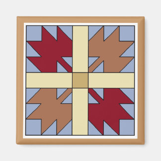 Imã Maple Leaf Quilt Pattern Square Magnet