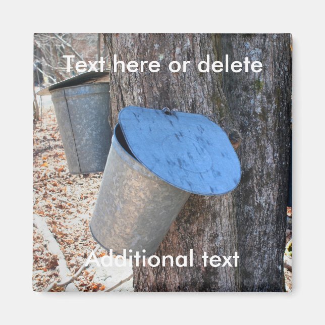 Imã Maple Syrup Sap Buckets Nature Personalized (Frente)