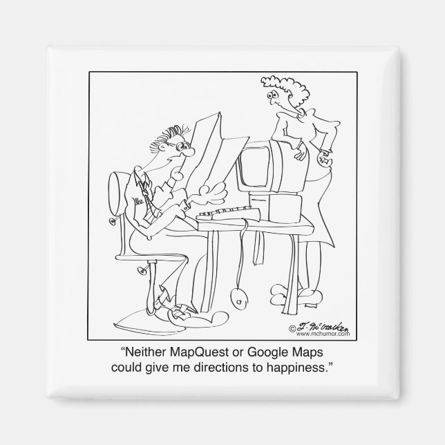 Imã Mapquest Directions to Felicidade (Frente)