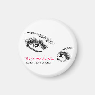 Imã Maquiagem Chic de Eyelashes Preto e Branco Minimal