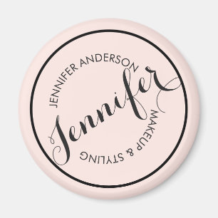 Imã Maquiagem de logotipo e Beleza Rosa do Círculo Vi