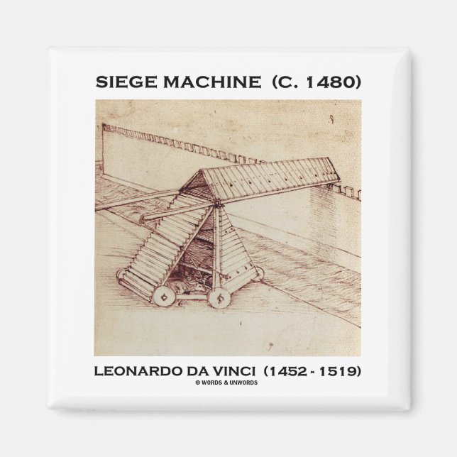 Imã Máquina de Cerco (C. 1480) Leonardo da Vinci (Frente)