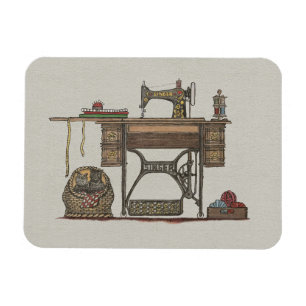 Ímã Máquina de costura & gatinhos do Treadle