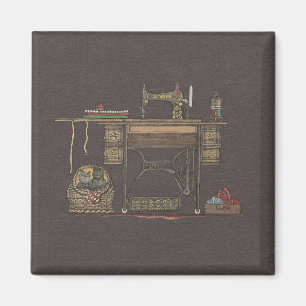 Imã Máquina de costura & gatinhos do Treadle