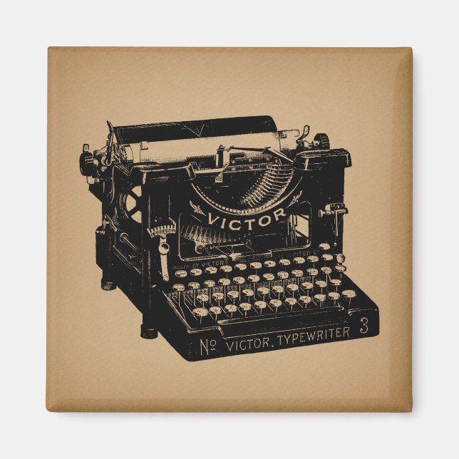 Imã Máquina de escrever antiga máquina faseada (Frente)