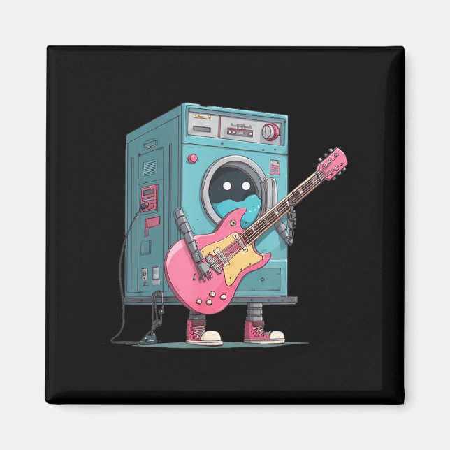 Imã Máquina de Lavanderia de Guitarrista Procure Amant (Frente)