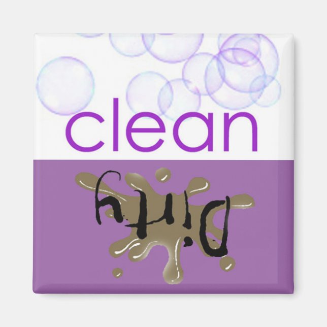 Imã Máquina de lavar louça - Está limpa ou suja? (Frente)