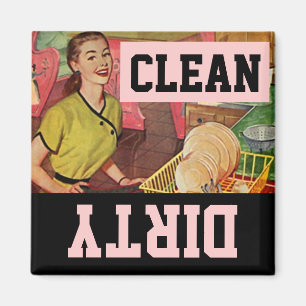 Imã Máquina de lavar louça feliz retro do Homemaker 