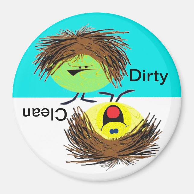 Imã Máquinas de lavar louça sujas ou limpas (Frente)