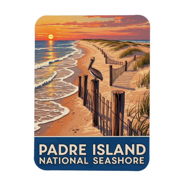 Ímã Mar Nacional da Ilha do Texas Padre (Vertical)