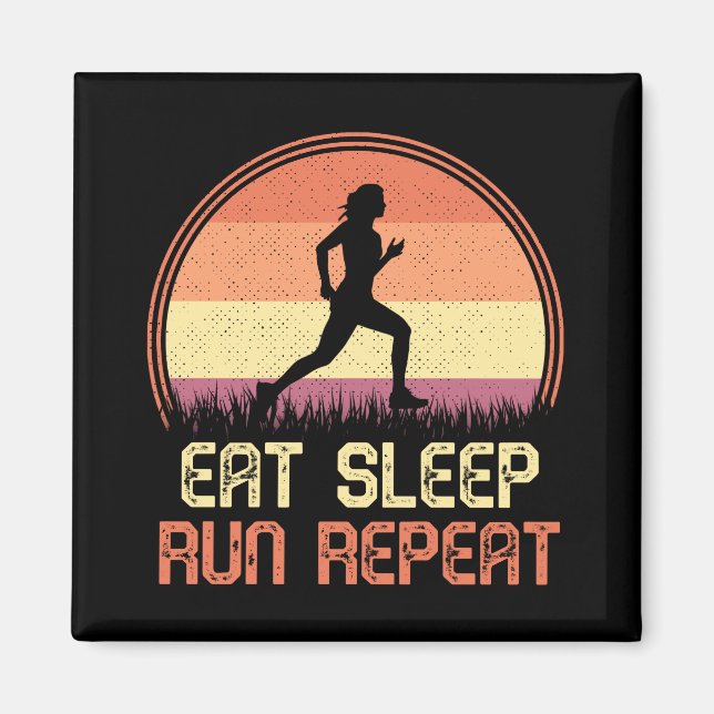 Imã Maratona Retro Atleta Repetitiva com Execução de R (Frente)