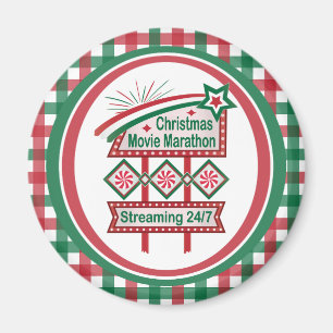 Imã Maratona Retro Marquee Festiva do Filme de Natal