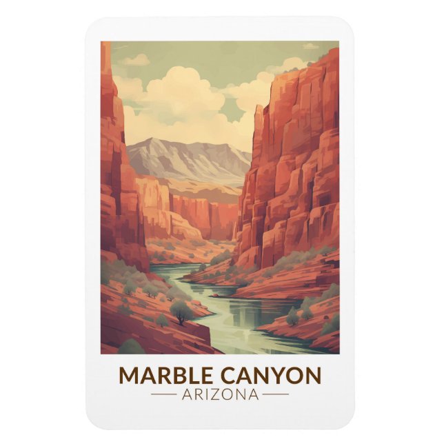 Ímã Marble Canyon Arizona Art Vintage (Vertical)