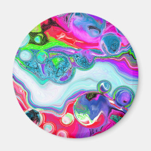 Imã Marble Colorful Fluid Art