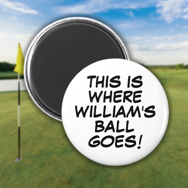 Imã Marcador de Esfera de Golfe Personalizado Engraçad (Funny Personalized Comic Book Golf Ball Marker Magnet)