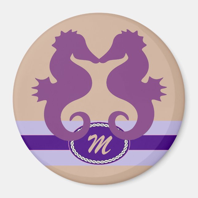 Imã Marcador de Porta de Stateroom Purple Monogramas S (Frente)
