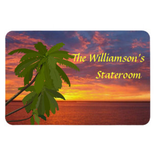 Ímã Marcador de Porta Personalizada Stateroom Tropical