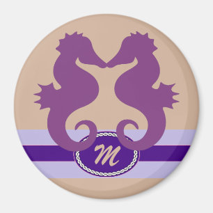 Imã Marcador roxo Monogrammed da porta de SeaKiss