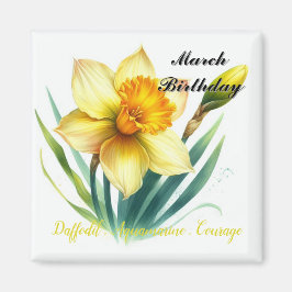 Imã March Daffodil and Birthstone