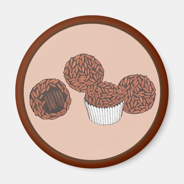 Imã Marcha das Trufas de Chocolate Brasileiro Brigadei (Frente)