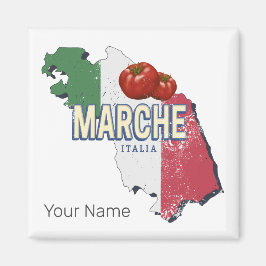 Imã Marche Itália Retro Region Map Vintage Souvenir