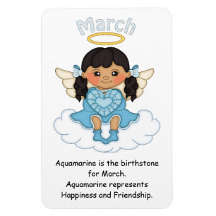 Ímã Março Birthstone Angel Black Premium Magnet