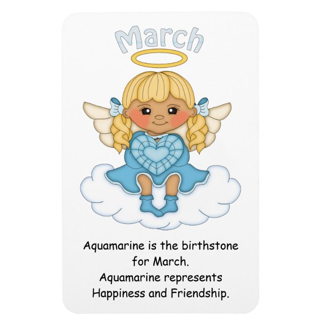 Ímã Março Birthstone Angel Blonde Premium Magnet (Vertical)