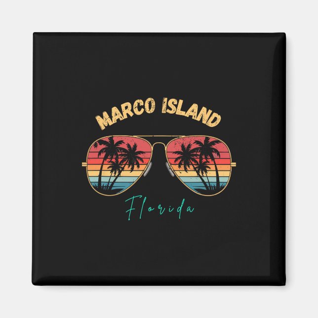 Imã Marco Island Beach Florida Souvenir Surfboard  (Frente)