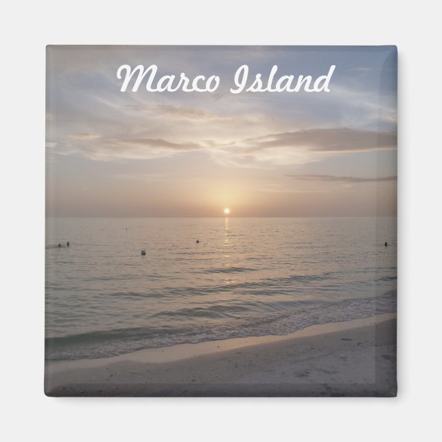 Imã Marco Island Florida Beach Sunset Photo Magnet (Frente)
