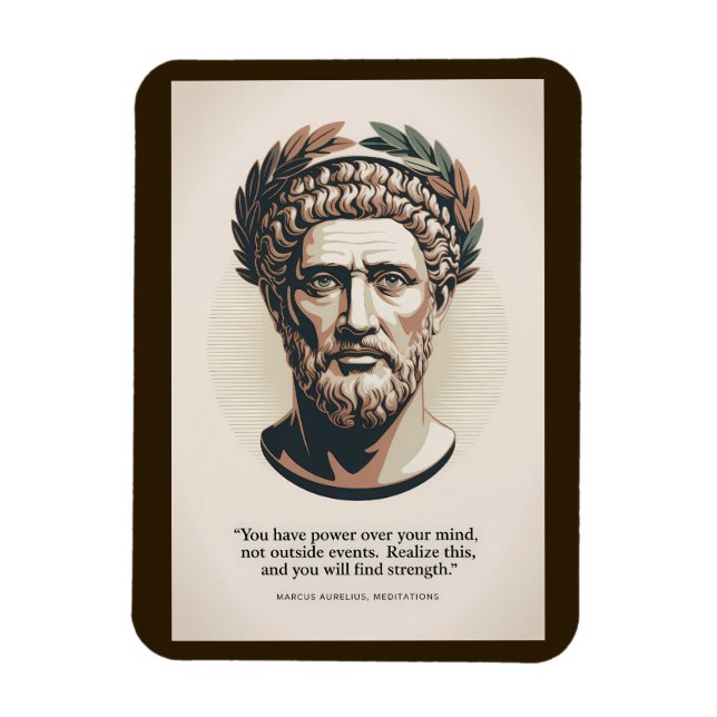 Ímã Marcus Aurelius Meditations Quote Illustration Art (Vertical)