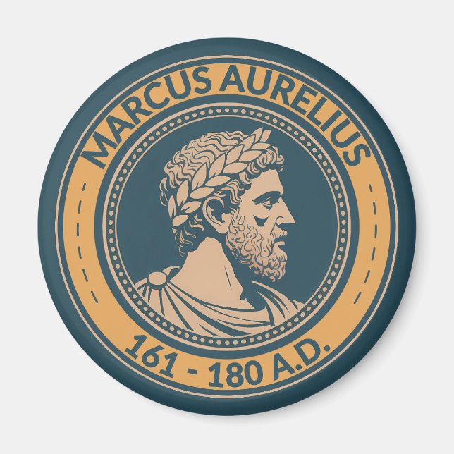 Imã Marcus Aurelius Roman Emperor Illustration Badge (Frente)