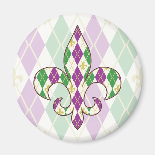 Imã Mardi Gras Argyle Magnet (Frente)