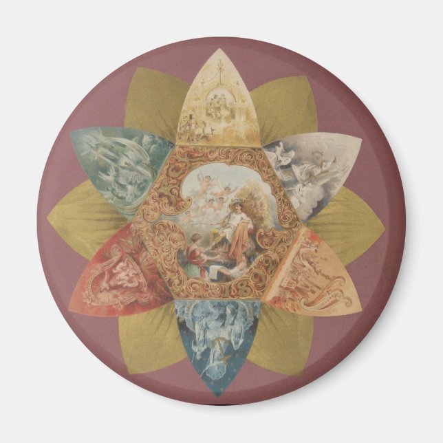 Imã Mardi Gras Ball Vintage Favor (Frente)