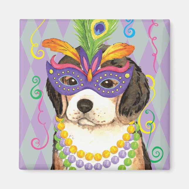 Imã Mardi Gras Beagle (Frente)