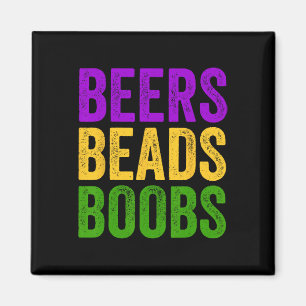 Imã Mardi Gras Beers Miçangas Breast Tee New Orlean