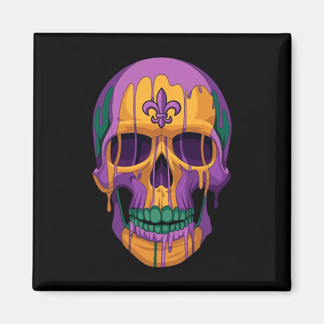 Imã Mardi Gras Costume Sugar Skull Carnaval Nova Orlea (Frente)