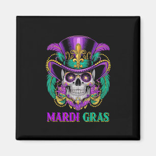 Imã Mardi Gras Costume Sugar Skull Carnaval Nova Orlea