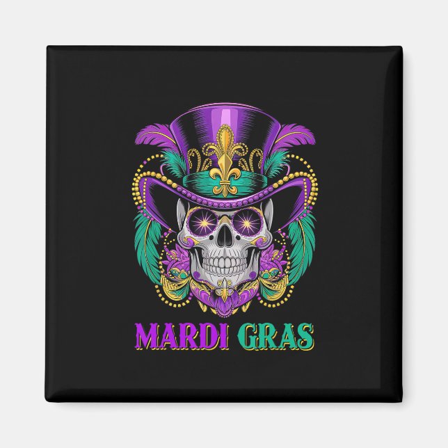 Imã Mardi Gras Costume Sugar Skull Carnaval Nova Orlea (Frente)