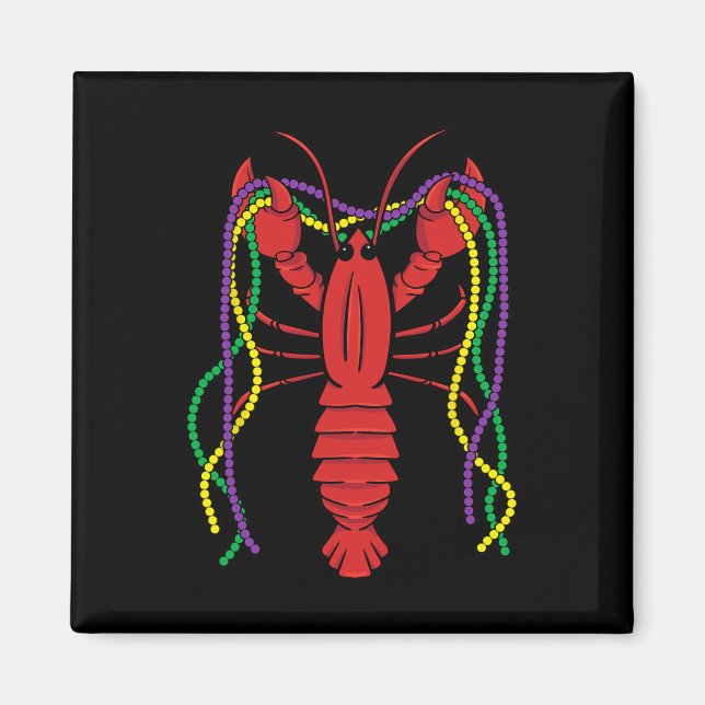 Imã Mardi Gras Crawfish Costume Carnaval Crayfish Cele (Frente)